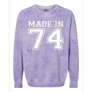 Sporty Jersey Style Made In 1974 50th Birthday Colorblast Crewneck Sweatshirt