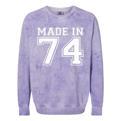 Sporty Jersey Style Made In 1974 50th Birthday Colorblast Crewneck Sweatshirt