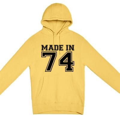 Sporty Jersey Style Made In 1974 50th Birthday Premium Pullover Hoodie