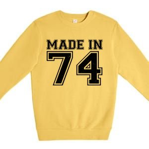 Sporty Jersey Style Made In 1974 50th Birthday Premium Crewneck Sweatshirt