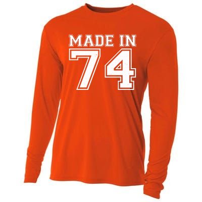 Sporty Jersey Style Made In 1974 50th Birthday Cooling Performance Long Sleeve Crew