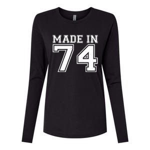 Sporty Jersey Style Made In 1974 50th Birthday Womens Cotton Relaxed Long Sleeve T-Shirt