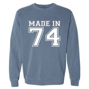 Sporty Jersey Style Made In 1974 50th Birthday Garment-Dyed Sweatshirt