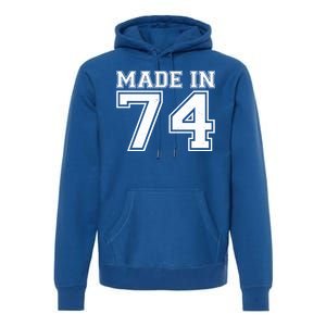 Sporty Jersey Style Made In 1974 50th Birthday Premium Hoodie