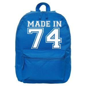 Sporty Jersey Style Made In 1974 50th Birthday 16 in Basic Backpack