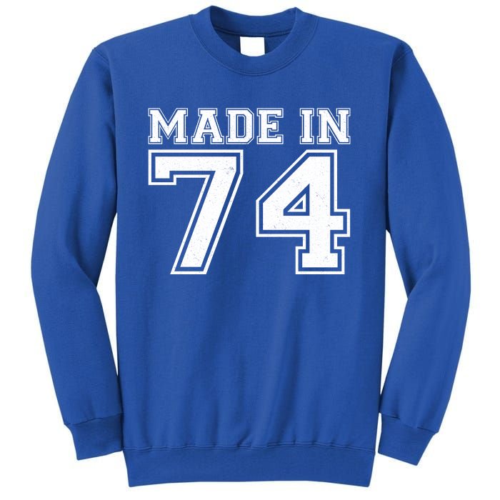 Sporty Jersey Style Made In 1974 50th Birthday Tall Sweatshirt