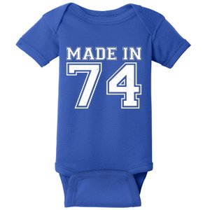 Sporty Jersey Style Made In 1974 50th Birthday Baby Bodysuit