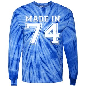 Sporty Jersey Style Made In 1974 50th Birthday Tie-Dye Long Sleeve Shirt