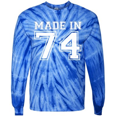 Sporty Jersey Style Made In 1974 50th Birthday Tie-Dye Long Sleeve Shirt