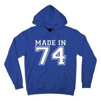 Sporty Jersey Style Made In 1974 50th Birthday Tall Hoodie