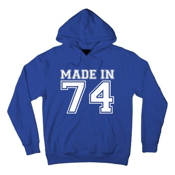 Sporty Jersey Style Made In 1974 50th Birthday Tall Hoodie