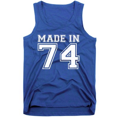 Sporty Jersey Style Made In 1974 50th Birthday Tank Top