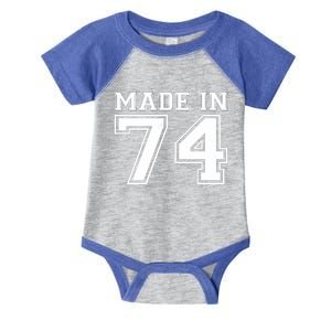 Sporty Jersey Style Made In 1974 50th Birthday Infant Baby Jersey Bodysuit