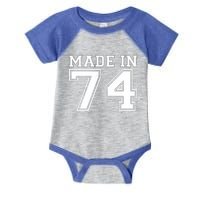 Sporty Jersey Style Made In 1974 50th Birthday Infant Baby Jersey Bodysuit