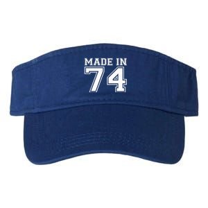 Sporty Jersey Style Made In 1974 50th Birthday Valucap Bio-Washed Visor