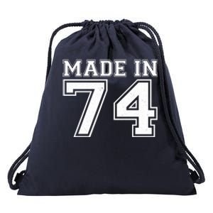 Sporty Jersey Style Made In 1974 50th Birthday Drawstring Bag