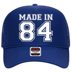 Sporty Jersey Style Made In 1984 40th Birthday High Crown Mesh Back Trucker Hat