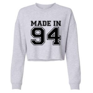 Sporty Jersey Style Made In 1994 30th Birthday Cropped Pullover Crew