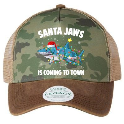 Santa Jaws Shark Christmas Lights Merry Sharkmas Xmas Boys TShirt Legacy Tie Dye Trucker Hat