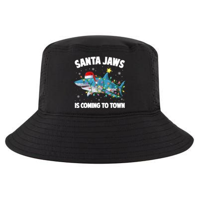 Santa Jaws Shark Christmas Lights Merry Sharkmas Xmas Boys TShirt Cool Comfort Performance Bucket Hat