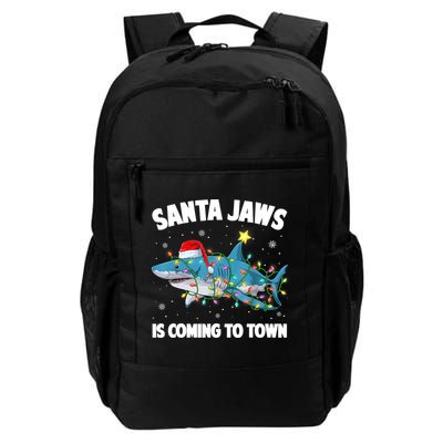 Santa Jaws Shark Christmas Lights Merry Sharkmas Xmas Boys TShirt Backpack