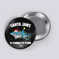 Santa Jaws Shark Christmas Lights Merry Sharkmas Xmas Boys TShirt Button