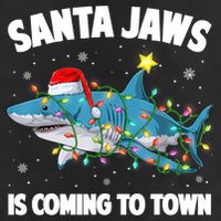 Santa Jaws Shark Christmas Lights Merry Sharkmas Xmas Boys TShirt 11oz C Handle Ceramic Mug