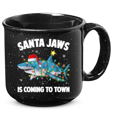 Santa Jaws Shark Christmas Lights Merry Sharkmas Xmas Boys TShirt 15oz Campfire Ceramic Mug