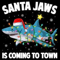 Santa Jaws Shark Christmas Lights Merry Sharkmas Xmas Boys TShirt Tall Sweatshirt