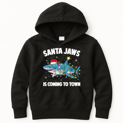 Santa Jaws Shark Christmas Lights Merry Sharkmas Xmas Boys TShirt Kids Hoodie