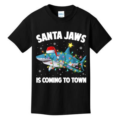 Santa Jaws Shark Christmas Lights Merry Sharkmas Xmas Boys TShirt Kids T-Shirt