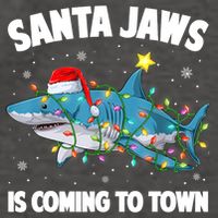Santa Jaws Shark Christmas Lights Merry Sharkmas Xmas Boys TShirt Vector Backpack
