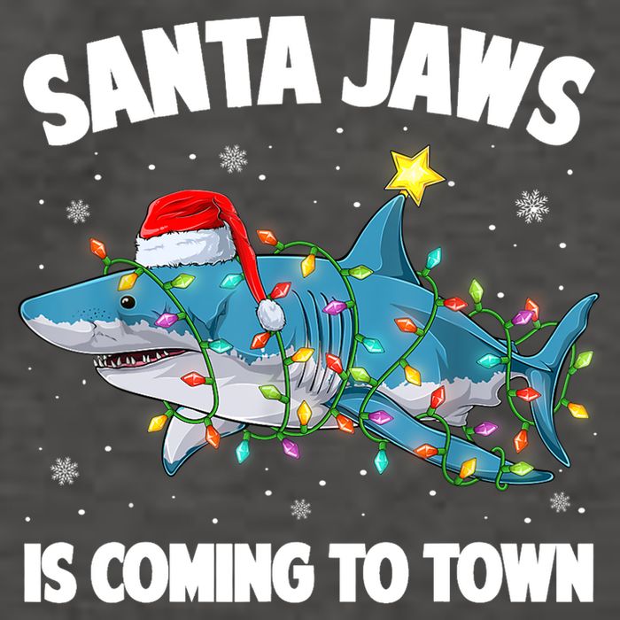 Santa Jaws Shark Christmas Lights Merry Sharkmas Xmas Boys TShirt Vector Backpack