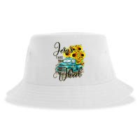 Sunflower Jesus Take The Wheel Christian Gift Leopard Print Sustainable Bucket Hat