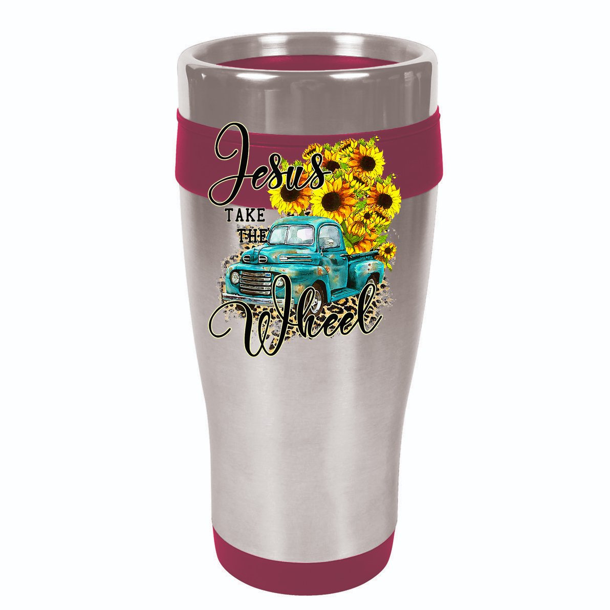 Sunflower Jesus Take The Wheel Christian Gift Leopard Print Hat