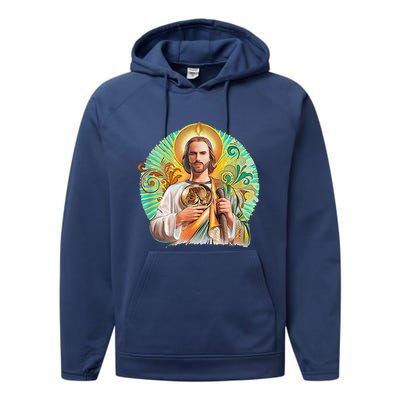 San Judas Tadeo Shirts San Judas Shirts Mexican Performance Fleece Hoodie