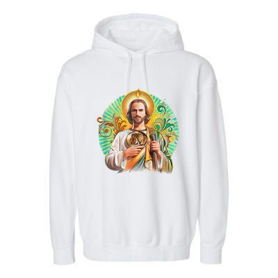 San Judas Tadeo Shirts San Judas Shirts Mexican Garment-Dyed Fleece Hoodie