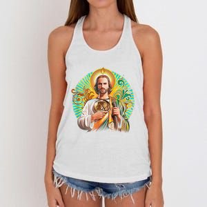 San Judas Tadeo Shirts San Judas Shirts Mexican Women's Knotted Racerback Tank