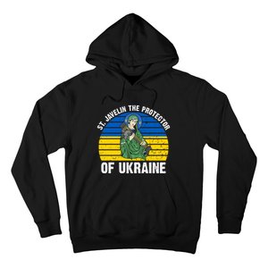 Saint Javelin The Protector Of Ukraine Ukrainian Flag Hoodie