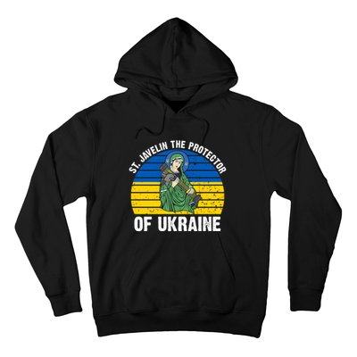 Saint Javelin The Protector Of Ukraine Ukrainian Flag Hoodie