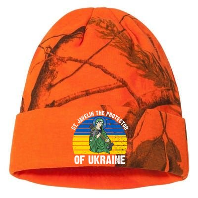 Saint Javelin The Protector Of Ukraine Ukrainian Flag Kati Licensed 12" Camo Beanie