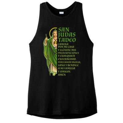 San Judas Tadeo Con OracióN Ladies PosiCharge Tri-Blend Wicking Tank