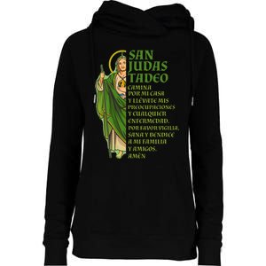 San Judas Tadeo Con OracióN Womens Funnel Neck Pullover Hood