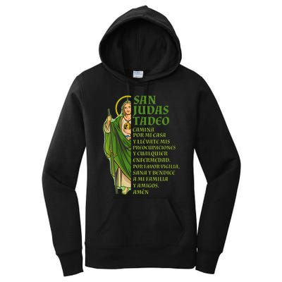 San Judas Tadeo Con OracióN Women's Pullover Hoodie