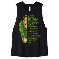 San Judas Tadeo Con OracióN Women's Racerback Cropped Tank