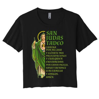 San Judas Tadeo Con OracióN Women's Crop Top Tee