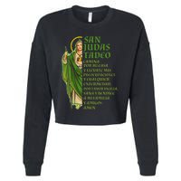 San Judas Tadeo Con OracióN Cropped Pullover Crew