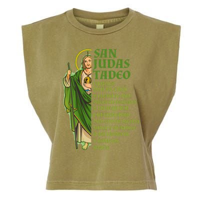 San Judas Tadeo Con OracióN Garment-Dyed Women's Muscle Tee