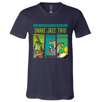 Snake Jazz Trio Vinyl V-Neck T-Shirt