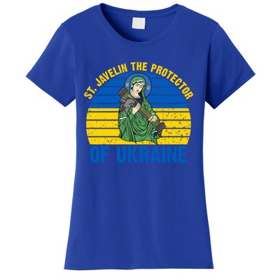 Saint Javelin The Protector Of Ukraine Ukrainian Flag Women's T-Shirt